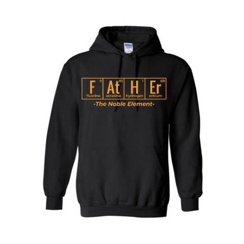 Noble Father Hoodie | Dad Sweatshirt | Black Hoodie with Orange Text - MoKa Queenz