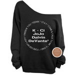 Jodeci Shirt | Black Sweatshirt with white graphics