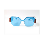 Retro Sunglasses | Blue and White Oversized Sunglasses - MoKa Queenz