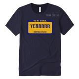 Yerrr Shirt | Navy Blue t shirt with Navy Blue and Yellow Graphics 