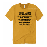 Black History Shirt | MLK Shirt |  Mustard Yellow T shirt with Black text 