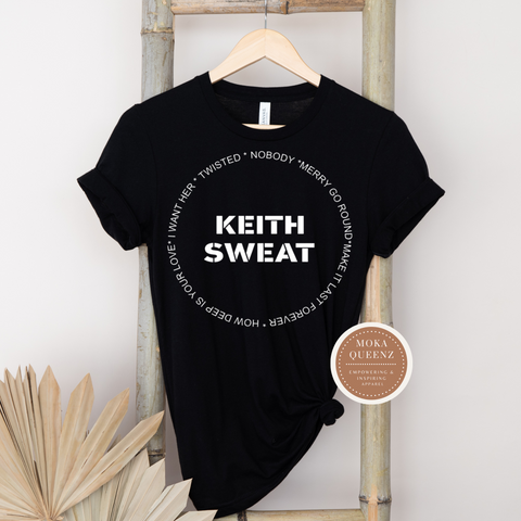Keith Sweat T Shirt | Black T shirt with white graphic