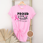 Cancer Survivor Shirt | Pink t shirt with black and pink text