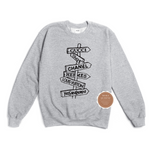 Fashion Brands Street Sign Sweatshirt | Heather Gray Sweatshirt with black graphic