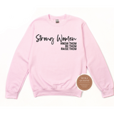 Strong Womens Empowerment Shirt | Pink sweatshirt with black text