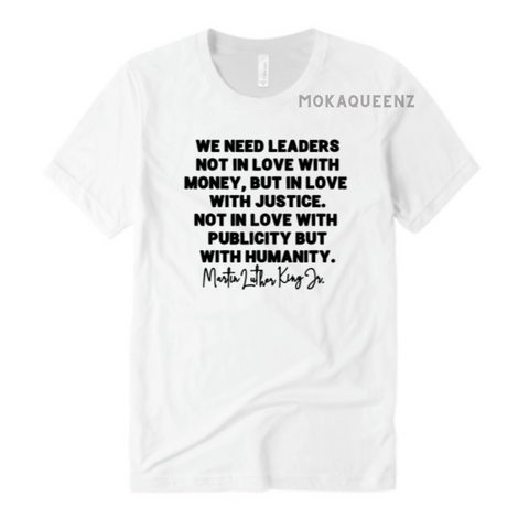 Black History Shirt | MLK Shirt |  White T shirt with Black text 