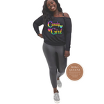 New Edition Candy Girl Sweatshirt | Black Off the shoulder shirt