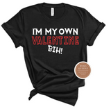 Funny Valentine Shirts | Single  T Shirt | Black T shirt with white and red text
