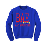 BAE Black and Educated Sweatshirt - Royal Blue sweatshirt with Yellow and Red Text - MoKa Queenz