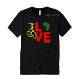 Black Love Shirts | Black T shirt with Red, yellow and green Black love graphic