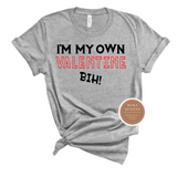 Funny Valentine Shirts | Single  T Shirt | Gray T shirt with red and black text