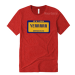 Yerrr Shirt | Red t shirt with Navy Blue and Yellow Graphics 