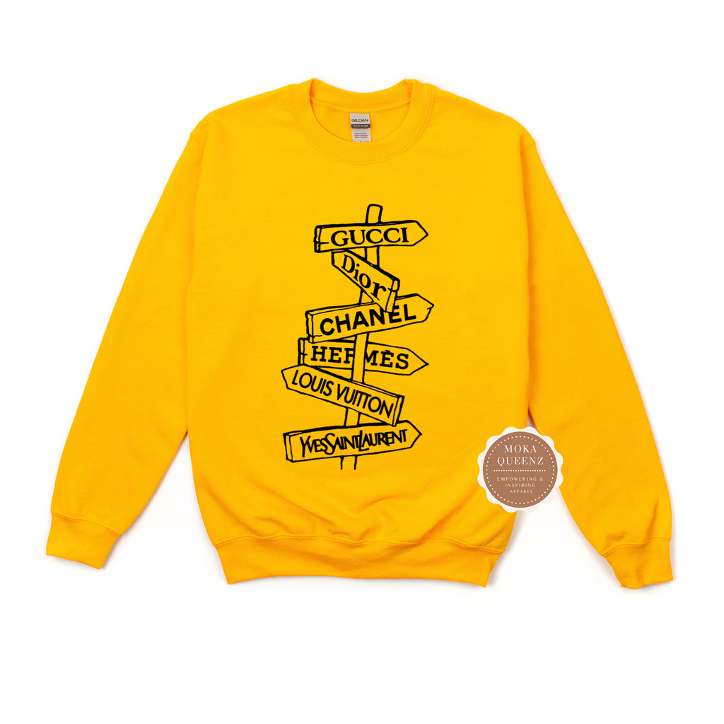 Cheap Yellow Louis Vuitton Logo Sweatshirt - Shirt Low Price