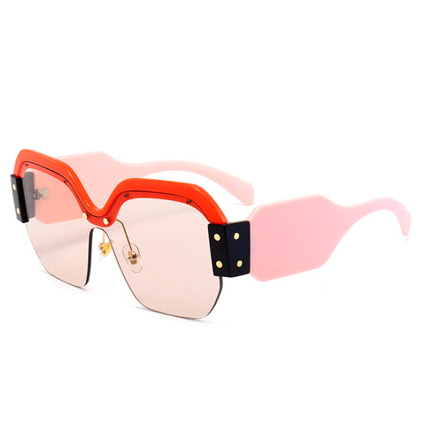 Retro Sunglasses | Pink and Red Oversized Sunglasses - MoKa Queenz