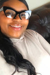 Cat eye glasses - Black woman wearing Black half frame glasses - MoKa Queenz