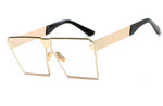 Oversized Sunglasses | Eye See You Wide Frame Glasses - Gold - MoKa Queenz