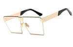 Oversized Sunglasses | Eye See You Wide Frame Glasses - Gold - MoKa Queenz