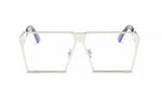 Oversized Sunglasses | Eye See You Wide Frame Glasses - Silver - MoKa Queenz